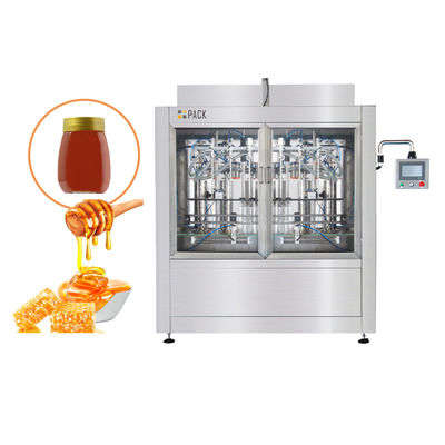Αυτοματοποιημένος κινητήρας σερβο 500ml Μηχανές πλήρωσης μέλι για γυάλινο βάζο Οδηγός με θέρμανση και Mxing